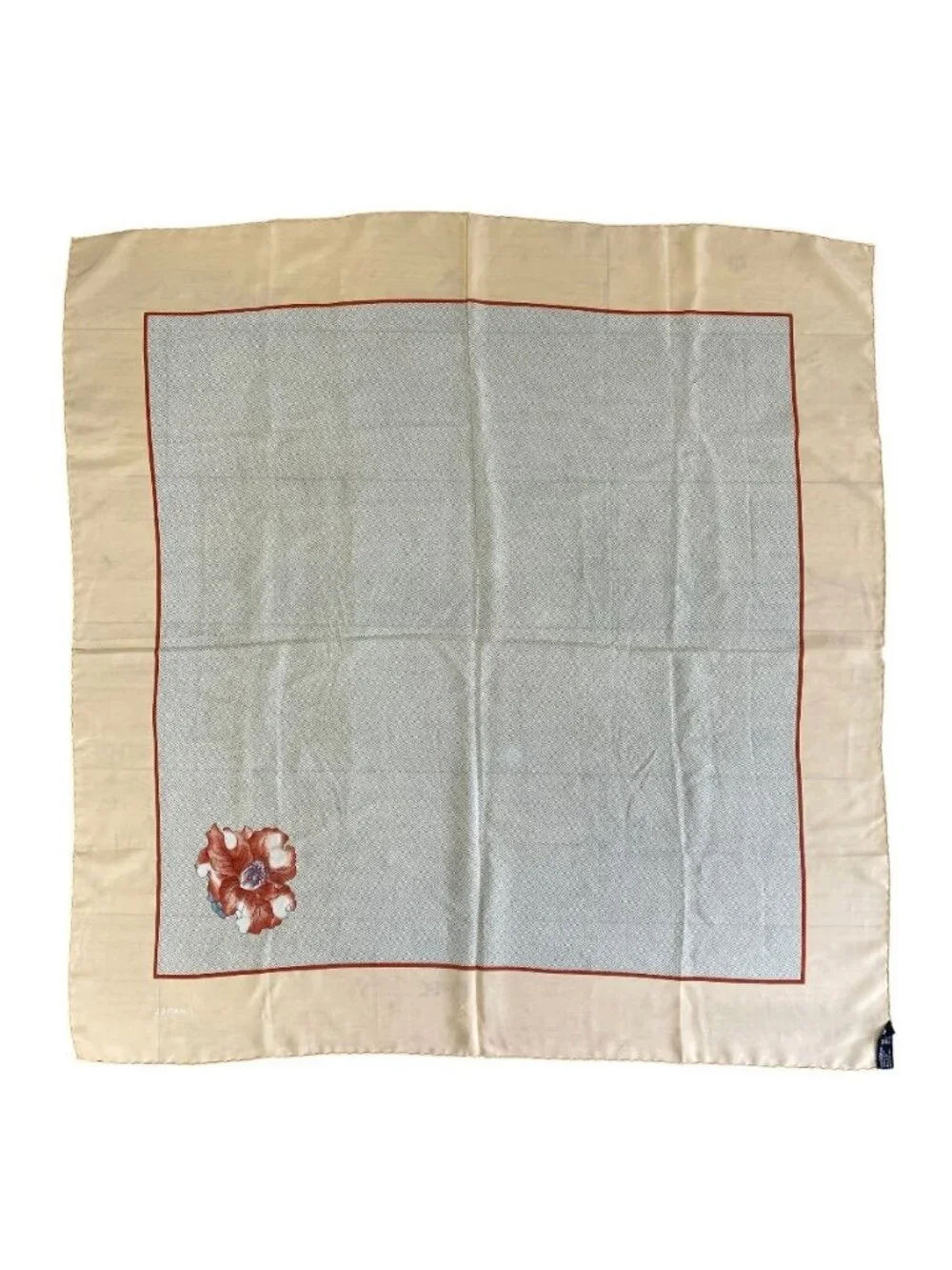 Chanel Scarf Shawl Camellia Silk Beige